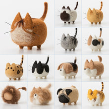 Load image into Gallery viewer, 2 pcs Non-finished Accessories Felt Poke DIY No Faceless Dogs tiger cat Material Package Wool Felt Poked Doll Felt Needles