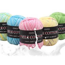 Load image into Gallery viewer, Milk Soft Muiticolor Baby Cotton Wool Yarn Double Knitting Yarn Crochet DIY Craft Knit Sweater Scarf Hat Hand Knitted Yarn