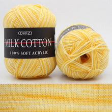 Load image into Gallery viewer, Milk Soft Muiticolor Baby Cotton Wool Yarn Double Knitting Yarn Crochet DIY Craft Knit Sweater Scarf Hat Hand Knitted Yarn