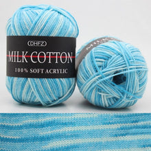 Load image into Gallery viewer, Milk Soft Muiticolor Baby Cotton Wool Yarn Double Knitting Yarn Crochet DIY Craft Knit Sweater Scarf Hat Hand Knitted Yarn