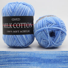 Load image into Gallery viewer, Milk Soft Muiticolor Baby Cotton Wool Yarn Double Knitting Yarn Crochet DIY Craft Knit Sweater Scarf Hat Hand Knitted Yarn