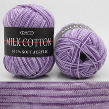 Load image into Gallery viewer, Milk Soft Muiticolor Baby Cotton Wool Yarn Double Knitting Yarn Crochet DIY Craft Knit Sweater Scarf Hat Hand Knitted Yarn