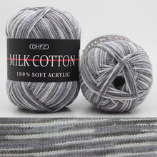 Load image into Gallery viewer, Milk Soft Muiticolor Baby Cotton Wool Yarn Double Knitting Yarn Crochet DIY Craft Knit Sweater Scarf Hat Hand Knitted Yarn