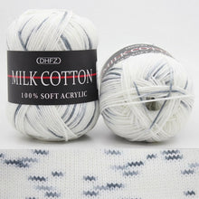 Load image into Gallery viewer, Milk Soft Muiticolor Baby Cotton Wool Yarn Double Knitting Yarn Crochet DIY Craft Knit Sweater Scarf Hat Hand Knitted Yarn