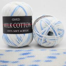 Load image into Gallery viewer, Milk Soft Muiticolor Baby Cotton Wool Yarn Double Knitting Yarn Crochet DIY Craft Knit Sweater Scarf Hat Hand Knitted Yarn