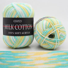 Load image into Gallery viewer, Milk Soft Muiticolor Baby Cotton Wool Yarn Double Knitting Yarn Crochet DIY Craft Knit Sweater Scarf Hat Hand Knitted Yarn