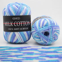 Load image into Gallery viewer, Milk Soft Muiticolor Baby Cotton Wool Yarn Double Knitting Yarn Crochet DIY Craft Knit Sweater Scarf Hat Hand Knitted Yarn