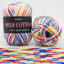 Load image into Gallery viewer, Milk Soft Muiticolor Baby Cotton Wool Yarn Double Knitting Yarn Crochet DIY Craft Knit Sweater Scarf Hat Hand Knitted Yarn