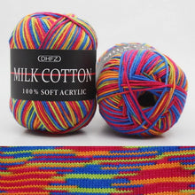 Load image into Gallery viewer, Milk Soft Muiticolor Baby Cotton Wool Yarn Double Knitting Yarn Crochet DIY Craft Knit Sweater Scarf Hat Hand Knitted Yarn