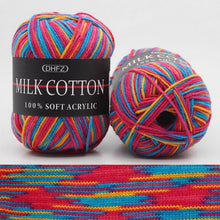 Load image into Gallery viewer, Milk Soft Muiticolor Baby Cotton Wool Yarn Double Knitting Yarn Crochet DIY Craft Knit Sweater Scarf Hat Hand Knitted Yarn