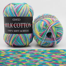 Load image into Gallery viewer, Milk Soft Muiticolor Baby Cotton Wool Yarn Double Knitting Yarn Crochet DIY Craft Knit Sweater Scarf Hat Hand Knitted Yarn