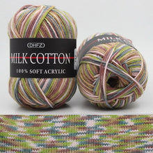 Load image into Gallery viewer, Milk Soft Muiticolor Baby Cotton Wool Yarn Double Knitting Yarn Crochet DIY Craft Knit Sweater Scarf Hat Hand Knitted Yarn