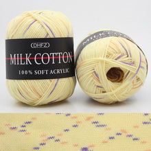 Load image into Gallery viewer, Milk Soft Muiticolor Baby Cotton Wool Yarn Double Knitting Yarn Crochet DIY Craft Knit Sweater Scarf Hat Hand Knitted Yarn