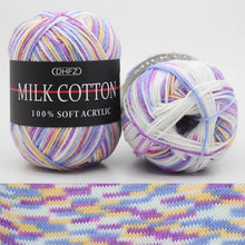 Load image into Gallery viewer, Milk Soft Muiticolor Baby Cotton Wool Yarn Double Knitting Yarn Crochet DIY Craft Knit Sweater Scarf Hat Hand Knitted Yarn