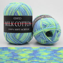 Load image into Gallery viewer, Milk Soft Muiticolor Baby Cotton Wool Yarn Double Knitting Yarn Crochet DIY Craft Knit Sweater Scarf Hat Hand Knitted Yarn