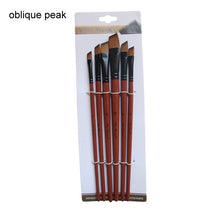 Load image into Gallery viewer, Art Model Paint Nylon Hair Acrylic Oil Watercolour Drawing Art Supplies Brown 6 Pcs Painting Craft Artist Paint Brushes Set