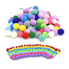 Load image into Gallery viewer, 100Pcs 15/20/25mm Fluffy Soft Pompom Balls Handmade Kids Toys Wedding Decoration DIY Pom Poms Felt Ball Sewing Craft Supplies